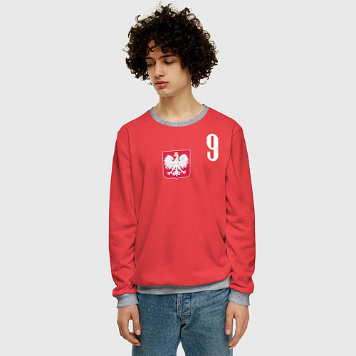 Мужской свитшот Lewandowski Poland 9 / 3D-Меланж – фото 3