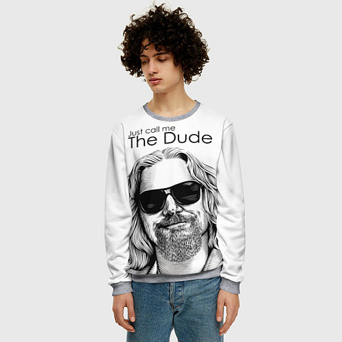 Мужской свитшот Just call me the Dude / 3D-Меланж – фото 3