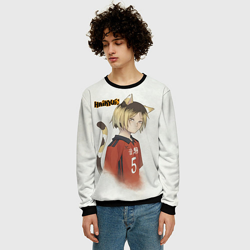 Мужской свитшот Кенма Козуме Haikyuu!! / 3D-Черный – фото 3