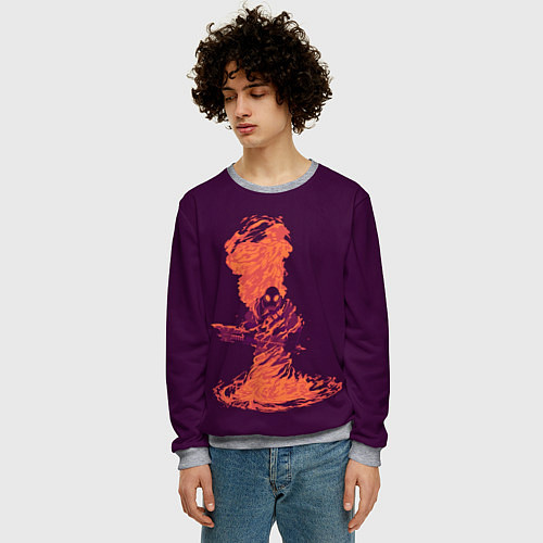 Мужской свитшот Pyro in fire / 3D-Меланж – фото 3