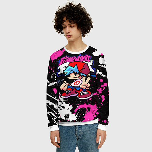 Мужской свитшот Boyfriend / 3D-Белый – фото 3