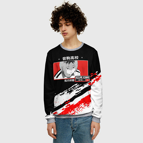 Мужской свитшот Кенма Козуме Haikyuu!! / 3D-Меланж – фото 3