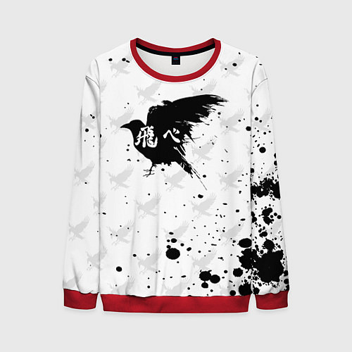 Мужской свитшот Лозунг Карасуно ворон Haikyu!! / 3D-Красный – фото 1