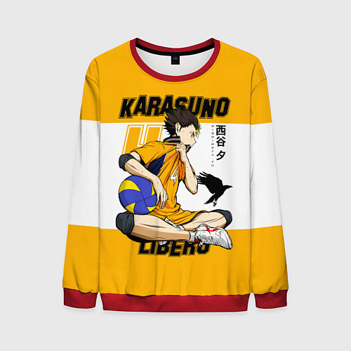 Мужской свитшот Юу Нишиноя из Карасуно Haikyu!! / 3D-Красный – фото 1