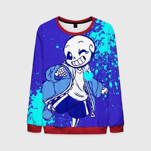 Мужской свитшот UNDERTALE SANS BLUE / 3D-Красный – фото 1