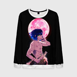 Свитшот мужской Иноске клинок рассекающий демонов арт, цвет: 3D-белый