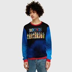 Свитшот мужской Пират Соломенной Шляпы One Piece, цвет: 3D-красный — фото 2