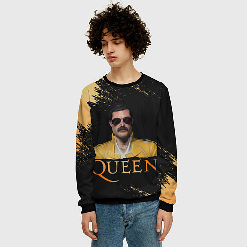 Мужской свитшот Фредди Меркьюри Freddie Mercury Z / 3D-Черный – фото 3