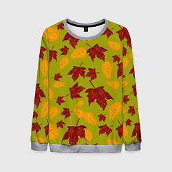 Свитшот мужской Осенние листья клён и дуб, цвет: 3D-меланж