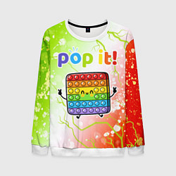 Свитшот мужской Pop It - Happy - Lightning, цвет: 3D-белый
