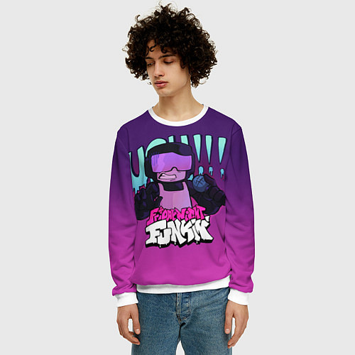 Мужской свитшот Сержант Джон Капитан / 3D-Белый – фото 3