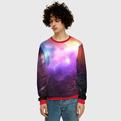 Свитшот мужской Космос, сияние и звезды, цвет: 3D-красный — фото 2