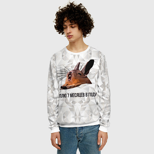 Мужской свитшот Сурок / 3D-Белый – фото 3
