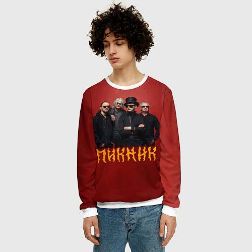 Мужской свитшот Группа Пикник / 3D-Белый – фото 3