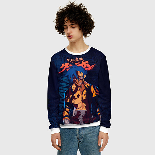 Мужской свитшот Камина Гуррен Лаганн / 3D-Белый – фото 3