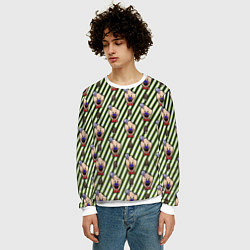 Свитшот мужской ICE SCREAM зеленый паттерн, цвет: 3D-белый — фото 2