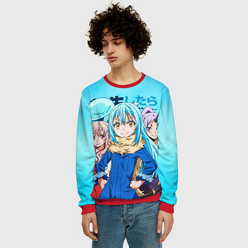 Мужской свитшот TenSura, Румиру, Шуна и Шион / 3D-Красный – фото 3