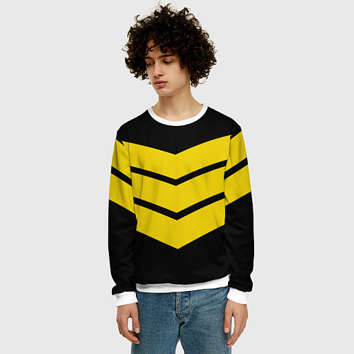 Мужской свитшот Три полоски / 3D-Белый – фото 3