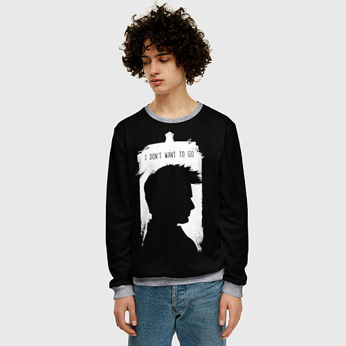 Мужской свитшот Я не хочу идти / 3D-Меланж – фото 3