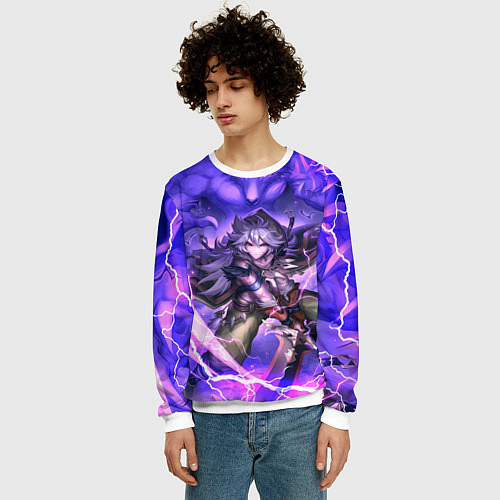 Мужской свитшот Рэйзор Genshin Impact Геншин Импакт Z / 3D-Белый – фото 3