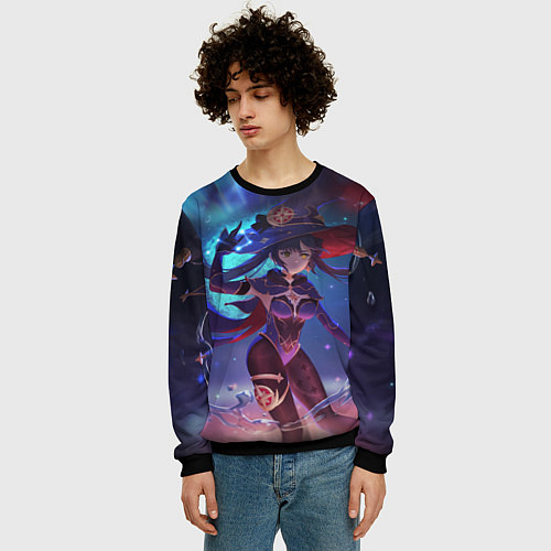 Мужской свитшот Mona Genshin Impact Геншин Импакт Z / 3D-Черный – фото 3