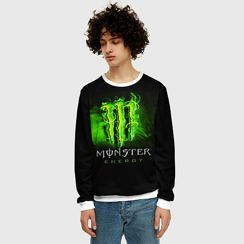 Мужской свитшот MONSTER ENERGY NEON НЕОН / 3D-Белый – фото 3