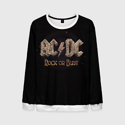 Свитшот мужской ACDC Rock or Bust, цвет: 3D-белый