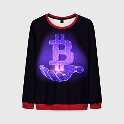 Свитшот мужской BITCOIN IN HAND БИТКОИН, цвет: 3D-красный