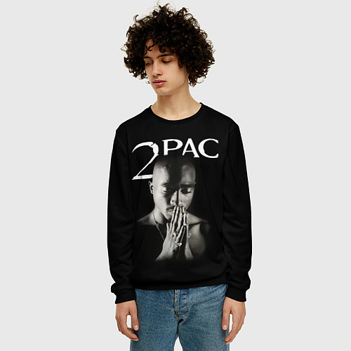 Мужской свитшот TUPAC / 3D-Черный – фото 3