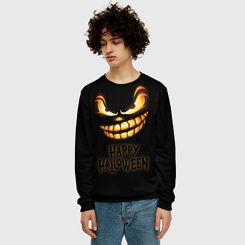 Мужской свитшот Happy Halloween / 3D-Черный – фото 3