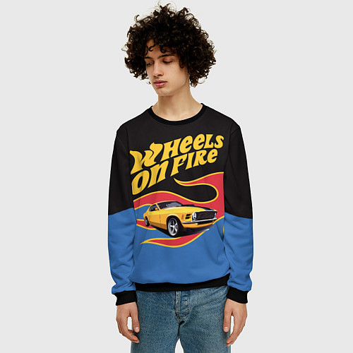 Мужской свитшот Hot Wheels Хот Вилс / 3D-Черный – фото 3