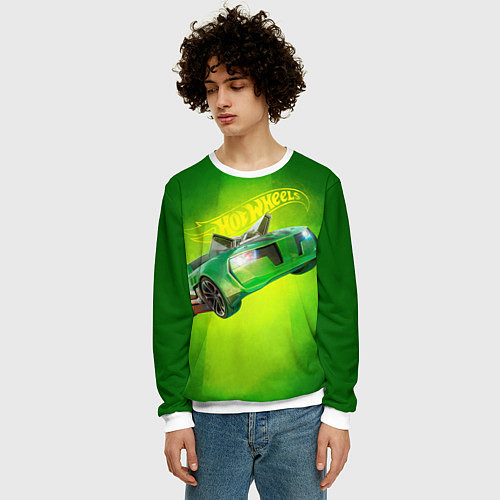 Мужской свитшот Hot Wheels Хот Вилс / 3D-Белый – фото 3