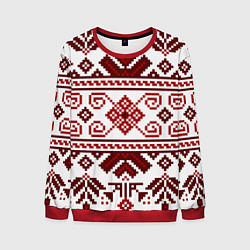 Свитшот мужской Вязанный свитер, цвет: 3D-красный