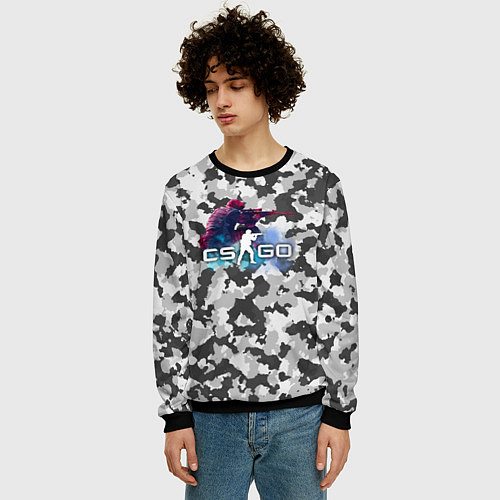 Мужской свитшот Хэдшoт-CS:GO Камуфляж / 3D-Черный – фото 3