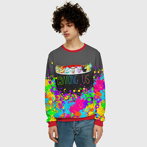 Мужской свитшот Among Us Pokemon Покемон Z / 3D-Красный – фото 3