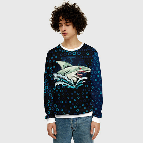 Мужской свитшот Морская угроза / 3D-Белый – фото 3