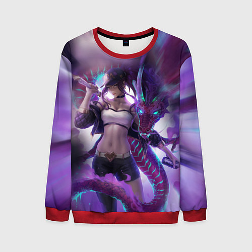 Мужской свитшот LEAGUE OF LEGENDS AKALI ЛИГА ЛЕГЕНД АКАЛИ / 3D-Красный – фото 1