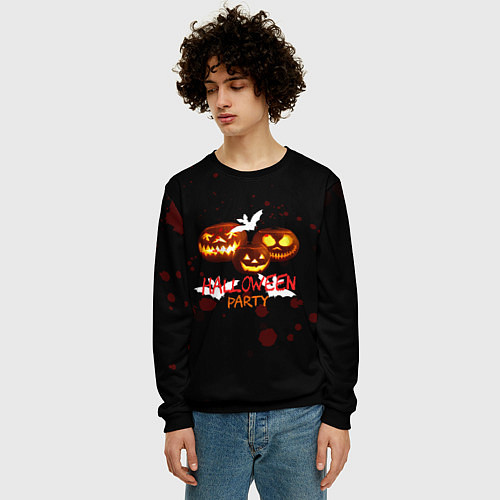 Мужской свитшот Кровавый Halloween / 3D-Черный – фото 3