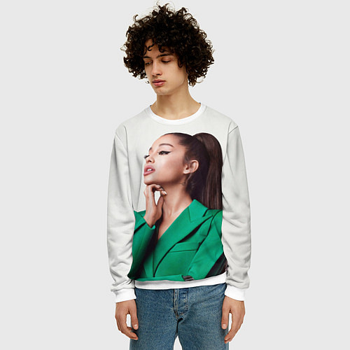 Мужской свитшот Ариана в зелёном / 3D-Белый – фото 3