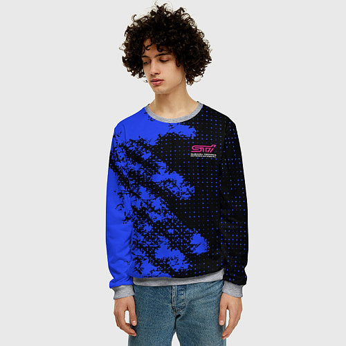 Мужской свитшот SUBARU STI СУБАРИСТ / 3D-Меланж – фото 3