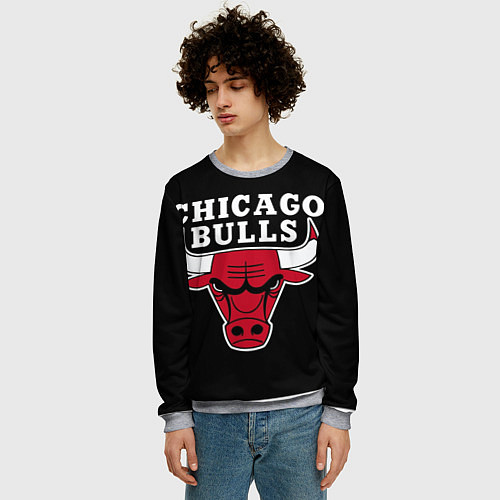 Мужской свитшот B C Chicago Bulls / 3D-Меланж – фото 3