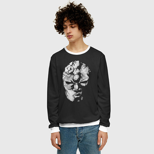 Мужской свитшот Каменная маска Джо Джо / 3D-Белый – фото 3