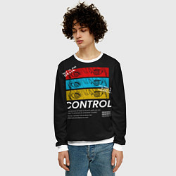 Свитшот мужской Макима следит за тобой Человек бензопила, цвет: 3D-белый — фото 2