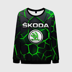 Свитшот мужской Skoda 3D плиты с подсветкой, цвет: 3D-черный