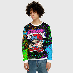 Свитшот мужской FRIDAY NIGHT FUNKIN БРЫЗГИ КРАСОК, ГЕРОЙ, цвет: 3D-белый — фото 2