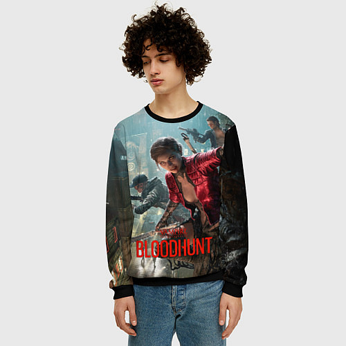 Мужской свитшот Vampire: The Masquerade - Bloodhunt / 3D-Черный – фото 3