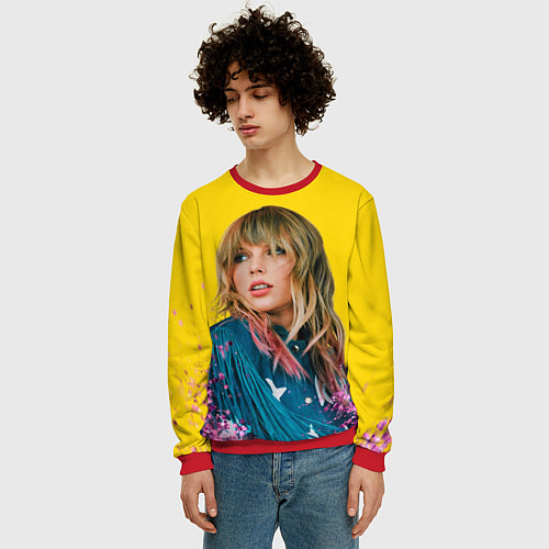 Мужской свитшот Красотка Тейлор / 3D-Красный – фото 3