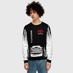 Свитшот мужской Toyota Tundra Следы шин, цвет: 3D-черный — фото 2