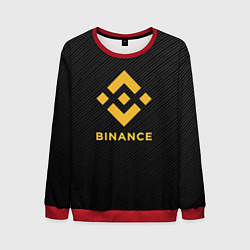 Свитшот мужской БИНАНС ЛОГО CARBON BINANCE LOGO, цвет: 3D-красный