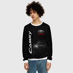 Свитшот мужской Черная Тойота Камри, цвет: 3D-белый — фото 2